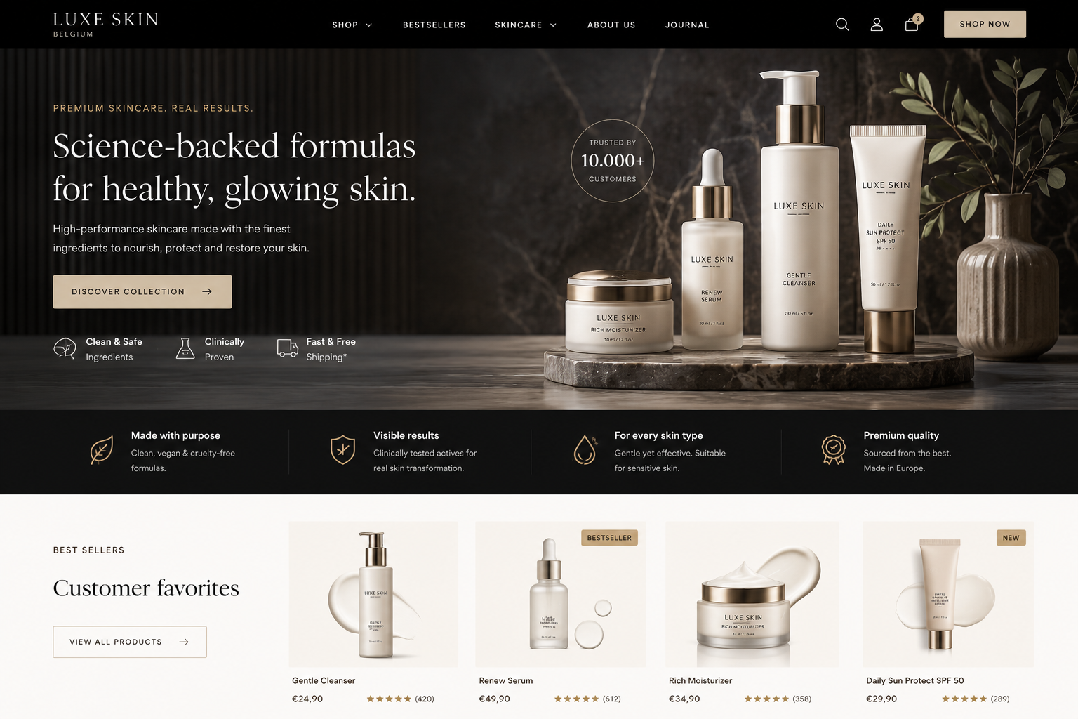Luxury ecommerce website visual