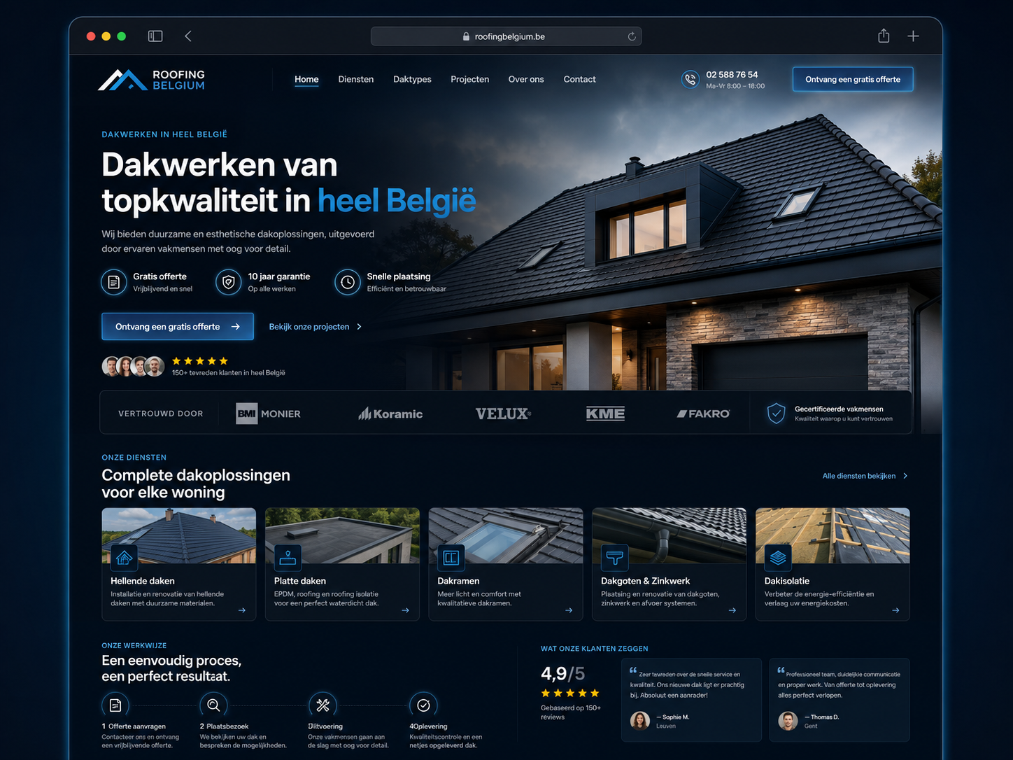Roofing landing page visual